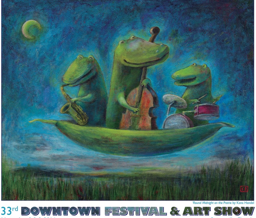 The poster for the 2014 Downtown Festival & Art Show, by Kana Handel.