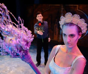 Karl, played by David Patrick Ford, tries to win the favor of the Snow Queen, played by Grace Abel.