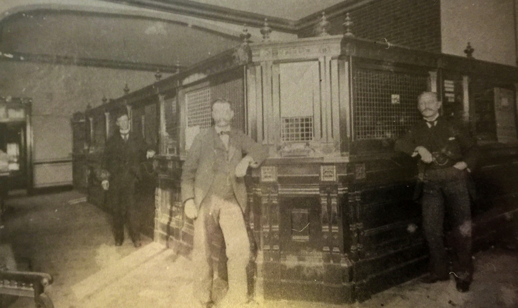 Inside the old Dutton Bank, now The Bank Bar Lounge. Photo courtesy of the Matheson Museum)