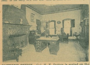 Henry Duttons office, from a newspaper photo.