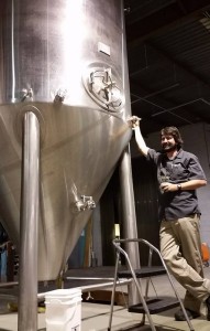 John Denny and his brewerys new 60-barrel fermenter