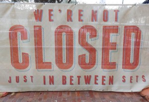 A panel of fencing that helped to hide construction of Bo Diddley Plaza for a year.