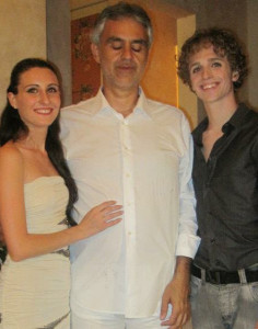 Ines and Walter with opera start Andrea Bocelli, for whom they performed.
