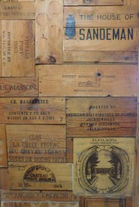 Old wine crates are part of the décor at Downtown Wine Cheese.
