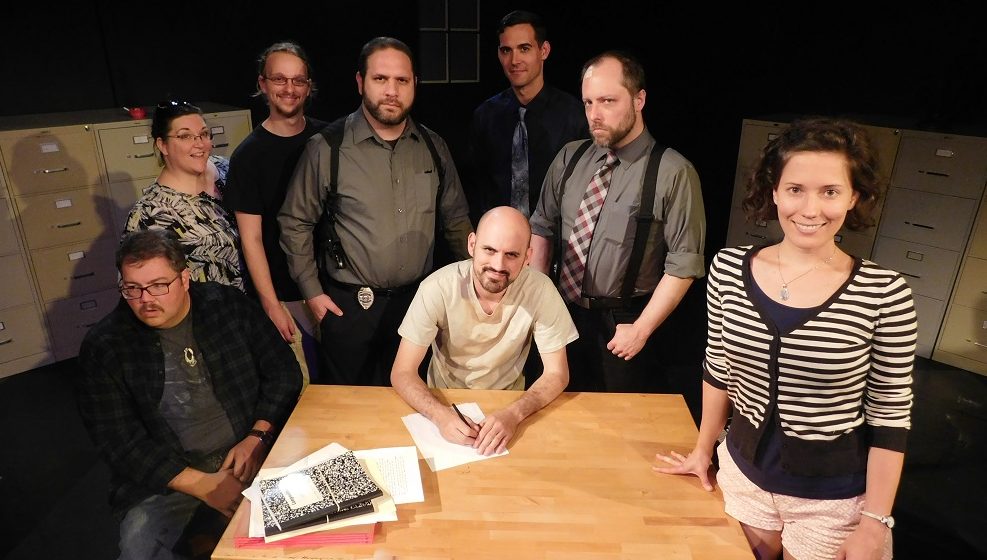Cast and crew of The Pillowman include, from left, Bradley T. Hicks, Mandy Fugate, Adam Lishawa, 