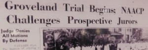 A newspaper headline from the trial.