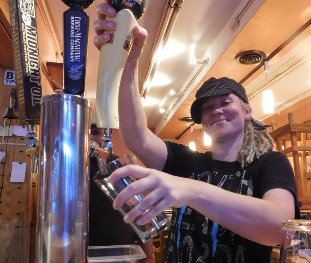 J.J. Johnston pours from the taps at the Jam.