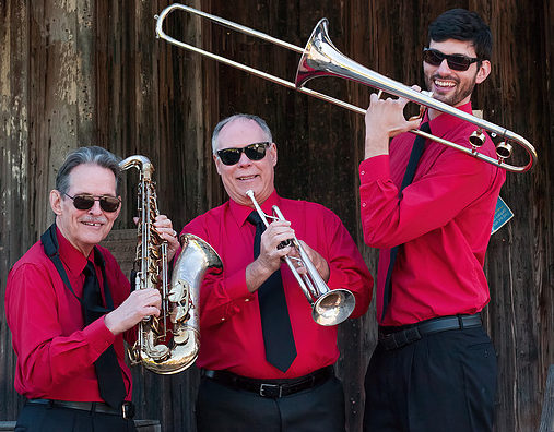 The Silver-Sonic Horns section, from left, Charlie Blade, ccc and Brian Stevens. Photo by Randy Batista)