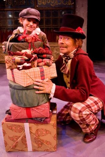 Rusty Salling, right, as Scrooge along with Tiny Tim Whitney 