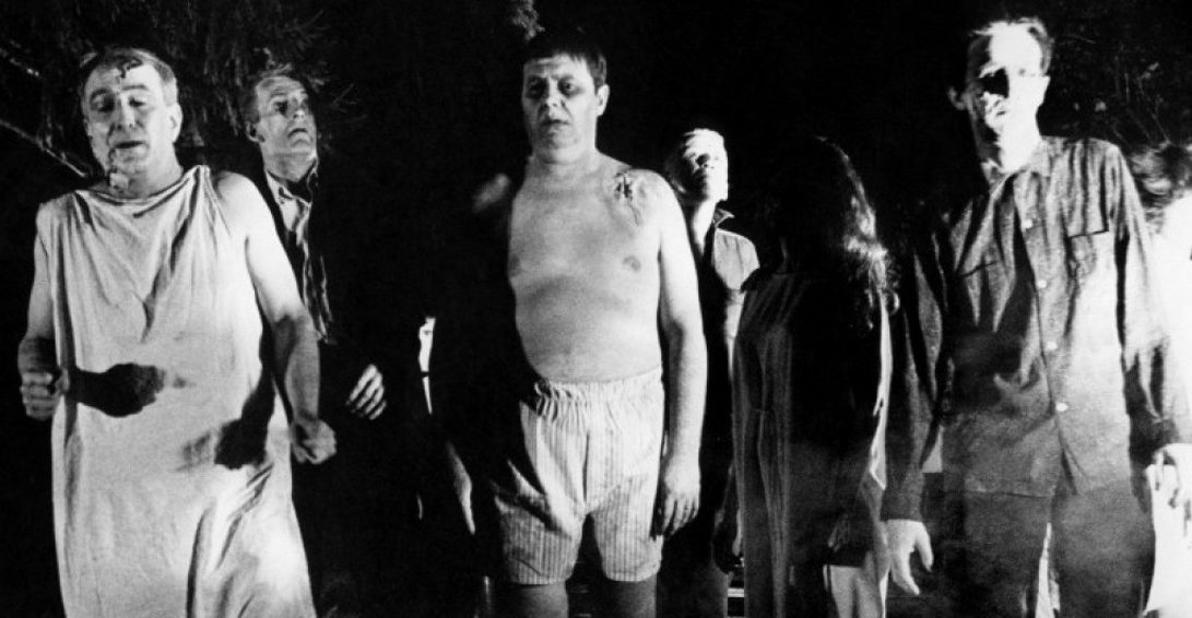 A scene from Night of the Living Dead.