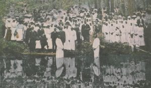 A baptism in the river.