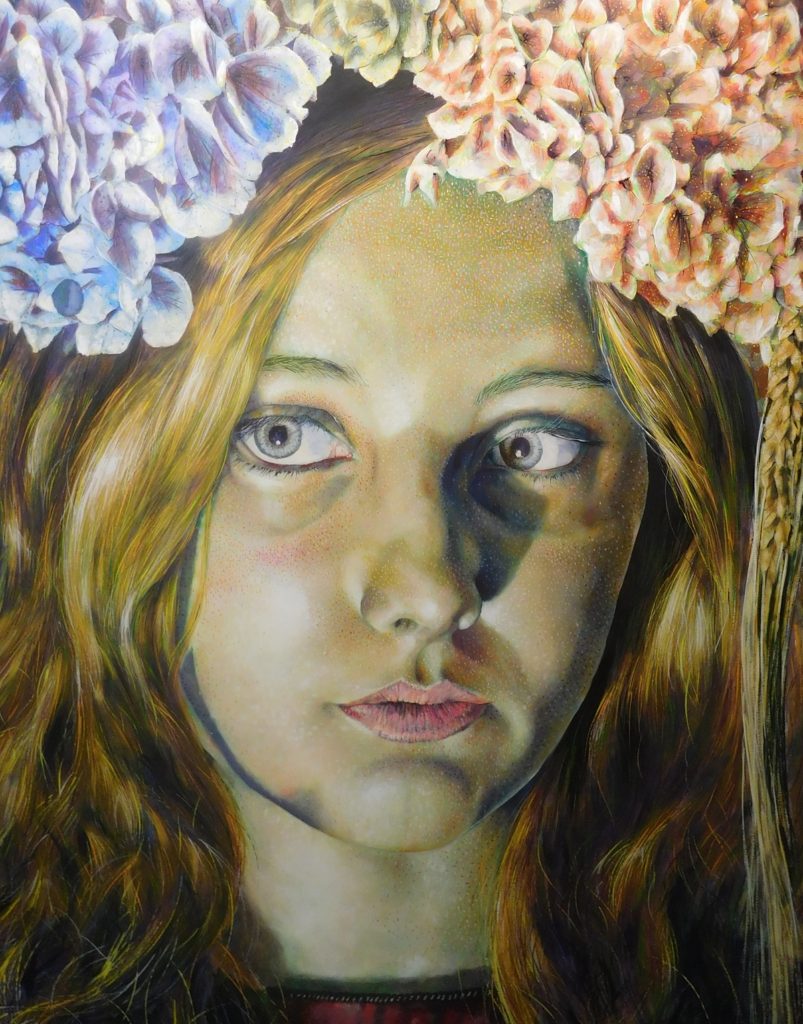 "Girl with Flowers #4," by Jeffrey Luque