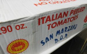 Tomatoes imported from Italy.