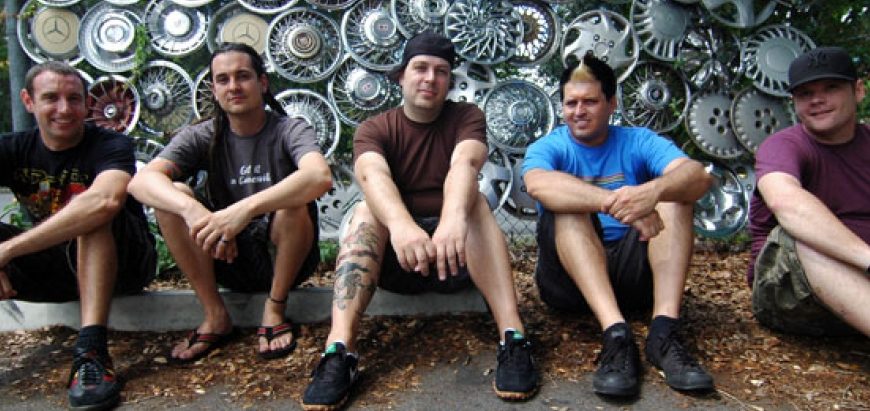 Less Than Jake relaxes at a hometown hangout, Satchels Pizza. 